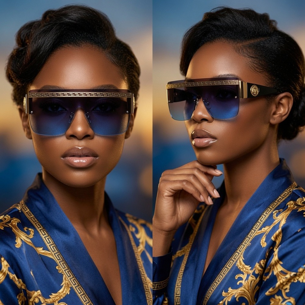 Womens‎ Oversized Sunglasses Luxury Aesthetic, Glamour Streetwear, Festival Wear